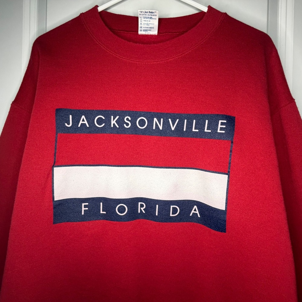 Vintage 90's Jacksonville Florida Tommy Hilfiger Sweatshirt Mens Large Crewneck